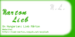 marton lieb business card